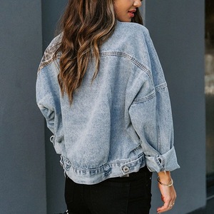 Chaquetas de Mezclilla con Estampado de Leopardo para Mujer, Ropa Otoño Invierno 2022, Chaqueta de Moda Personalizada, Manga Larga, Chaqueta Corta para Mujer - Product Image 4