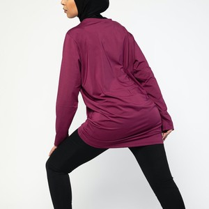 Women's Islamic Solid Long Sleeve Modest Sportswear Top Plus Size Regular Fit Breathable Fitness <b>Yoga</b> Wear All Seasons Spandex - Product Image 2