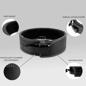 Ceinture de musculation à levier en cuir robuste pour haltérophilie et powerlifting, avec logo personnalisé, boucle à levier 10mm 13mm - Product Image 3
