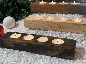 Porte-bougie en bois sur mesure, design luxueux, bois d'acacia, décoration de Noël pas chère, porte-bougie - Product Image 4