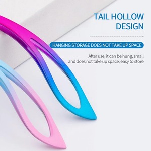 Pinzas para depilación de cejas, punta recta, 9cm, acero inoxidable, duraderas, ligeras, diseño moderno, rosa, azul - Product Image 4