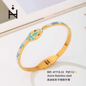 Drop Oil Snake-Shaped <b>Stainless</b> <b>Steel</b> Bracelet Fashionable PULSERA <b>Bangle</b> - Product Image 1