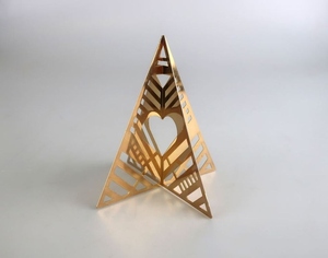 New design Gold Plated laser cut <b>Christmas</b> <b>Tree</b> <b>Table</b> Decoration Georg Jensen <b>Christmas</b> <b>Tree</b> Medium <b>Christmas</b> <b>Tree</b> with Hearts - Product Image 1