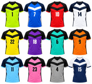 Maillot de football personnalisé rouge corail sublimé pour homme, col en V, maillot de foot, uniforme d'entraînement performant pour équipe, vêtements de sport en gros - Product Image 6