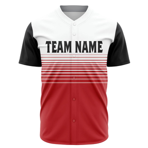 Camiseta de Béisbol Personalizada para Hombre, con Botones, Degradado Blanco y Rojo, Transpirable, Uniforme de Equipo de Softbol, Camiseta Deportiva para Juegos - Product Image 2