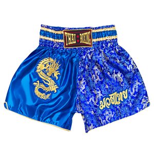 Pantalones Cortos de Muay Thai para Hombre, Rojos y Blancos, Satinados, Bordados con Diseño Paisley, Cintura Alta, Cierre Elástico, Estilo Deportivo - Product Image 4