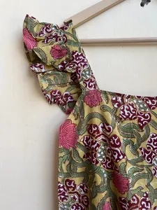 เดรสแขนกุดสีชมพูสไตล์โบโฮสำหรับฤดูร้อนชุด100% ผ้าฝ้ายปักลายดอกไม้และปกสี่เหลี่ยมสำหรับผู้หญิง - Product Image 3