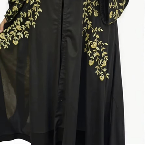 Best Luxurious Women Kaftan Abaya Dress Handmade Turkish Floor Length Long Sleeve Soft Breathable Polyester Floral Loose Fit - Product Image 4
