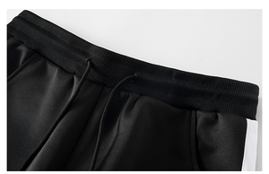 Ensemble de survêtement unisexe noir à fermeture éclair intégrale, col montant, poches latérales, polyester respirant, tenue décontractée d'automne - Product Image 5