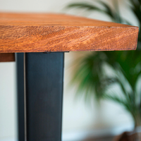 Table de bar industrielle polyvalente pliable en bois de manguier marron, design moderne et oblong, pour chambre, extérieur, maison, bar, hôtels, salon