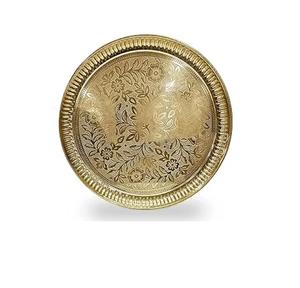 ถาดทองเหลืองทรงกลมสีทองขายดี ถาดสแตนเลสสำหรับใส่เครื่องประดับ/เครื่องสำอาง/เทียน ถาดตกแต่ง (5.5 นิ้ว) - Product Image 3