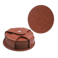 Dessous de verre en cuir et fourrure animale Dernier design Décoration de table Bois et pierre Sous-verres de café de haute qualité 2025 Meilleures ventes