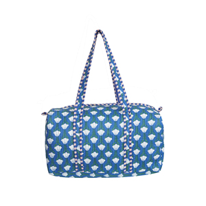 Sac de voyage de luxe matelassé en coton léger et grande capacité, fait main, style bohème, pour week-end ou nuitée, motif floral - Product Image 4