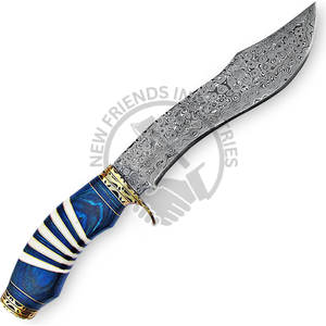 Brand New Edition Handmade Damascus Steel 13in Bowie <b>Knife</b> Fixed Blade Outdoor Hunting <b>Knife</b> w/<b>Bone</b>/Wood <b>Handle</b> Survival <b>Knife</b> - Product Image 2