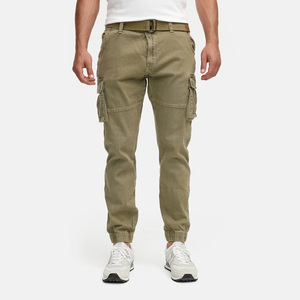 Men's Khaki Cargo Pants Straight Fit Multiple Pockets Canvas Material Casual Style Midweight Cotton Breathable Autumn Wear - Product Image 1