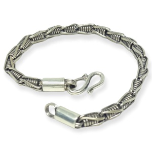 Pulsera de cadena de plata esterlina de estilos clásicos, regalo de uso diario para hombres y mujeres, con diamante de oro o piedra principal de perla, estilo clásico, 2 unidades - Product Image 5