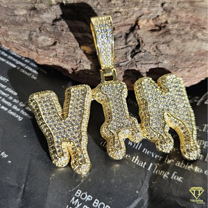 Moissanite Diamond " Jordo" Pendant <b>Chain</b> Custom <b>Name</b> Necklace Luxury Hip Hop Jewelry - Product Image 4