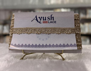 Bordure en dentelle brodée de perles et de sequins ethniques indiens pour mariée, ruban en organza de 1,5 pouce, garniture en tissu pour sari, lehenga, dupatta - Product Image 2