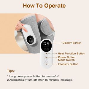 Massaggiatore Elettrico Portatile Senza Fili per Gambe e Polpacci, Ricaricabile, con Compressione d'Aria e Fascia Regolabile, 3 Modalità di Intensità - Product Image 5