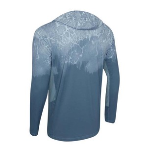 Men's Long Sleeve Hooded Fishing Shirt With Gradient Print <b>UV</b> <b>Protection</b> Pullover Top Anti-<b>UV</b> Breathable Outdoor Wear - Product Image 2