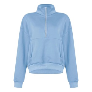 Sweat-shirt surdimensionné épais à fermeture éclair quart de col personnalisé pour femme, prix de gros bas, OEM personnalisé 2026 - Product Image 5