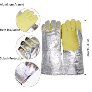 Cowhide Leather Tig Welding <b>Gloves</b> with Molten Metal Splash Test <b>Type</b> Breathable/Comfortable Reflective Strap for Welding Safety - Product Image 2