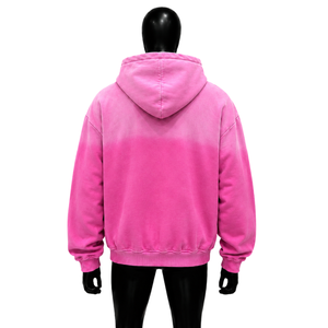 เสื้อฮู้ดดี้สีชมพูขนาดใหญ่พิมพ์ลายหัวใจวิบวับแบบซิปหน้าสำหรับทุกเพศ ผ้าฟลีซ สไตล์ฤดูใบไม้ร่วง ผ้าฝ้ายฟลีซทันสมัย ขายส่ง - Product Image 2
