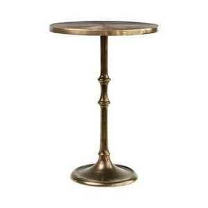 Antique Bronze Lattice <b>Side</b> <b>Table</b> <b>Round</b> Barrel Shape Metal End <b>Table</b> Industrial Distressed Finish Accent <b>Table</b> for Living Room - Product Image 2