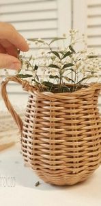 Jarra Floral de Paja Tejida Artesanal, Elegante Centro de Mesa de Lujo Sostenible para Bodas y Buffets - Product Image 3