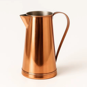 Copper Water <b>Jug</b> 1.5L Stainless Steel Inner Minimalist Design Durable Pitcher for <b>Drinks</b> Party Use - Product Image 1