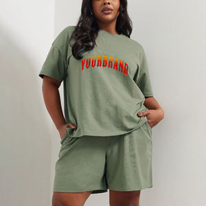 2-Piece Cotton Casual <b>Set</b> with Lace Trim Eco-Friendly & Breathable Regular Fit Customizable Colors/Logos Summer Wear - Product Image 1