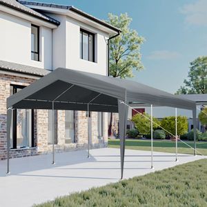 Tettoia per Auto 12X20FT Grigia Senza Pareti Laterali, Prodotto per Garage e Tettoie - Product Image 6