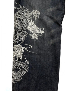 Graphic <b>Embroidered</b> <b>Jeans</b> Regular Fit Light Wash Streetwear Hip Hop Skate Denim Pants Lightweight Autumn Winter Unisex Y2K - Product Image 2