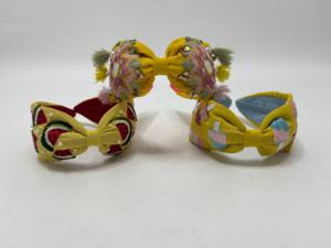 Diadema de tela bordada con cuentas hecha a mano Conifer para mujer, 8 cm, diadema floral colorida, accesorio para el cabello estilo bohemio, regalo de moda - Product Image 1