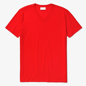 T-shirts pour hommes à col en V, style tendance, logo personnalisé imprimé, respirants, 100% coton, prix de gros, best-sellers - Product Image 5