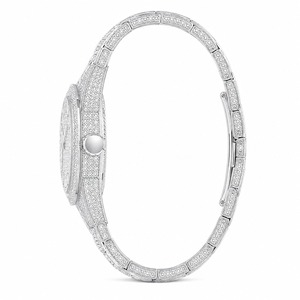 Reloj de Diamantes de Lujo para Mujer, Caja Rectangular de Oro Amarillo, Movimiento Analógico de Cuarzo - Product Image 2
