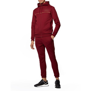 Survêtement en coton à capuche et fermeture éclair intégrale pour homme, couleur unie, décontracté, pour l'automne, avec poches latérales, respirant, coupe classique - Product Image 3