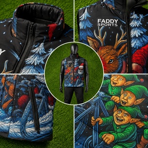Gilet matelassé personnalisé pour homme, imprimé Père Noël et rennes amusants, sans manches, pour l'hiver, sublimation, vente en gros - Product Image 6