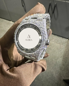 Reloj de Pulsera Analógico con Diamantes Moissanite VVS Totalmente Cubiertos de Piedras Brillantes, Estilo Antiguo, Hip Hop, Mecánico, de Acero Inoxidable, Resistente al Agua - Product Image 2
