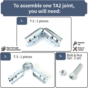 ส่วนประกอบข้อต่อท่อโลหะแบบหนัก (ชิ้นส่วน T-3) สำหรับ NTY-TA2 – ออกแบบมาสำหรับท่อขนาด 48.6 มม. – เรียบง่าย แข็งแรง และใช้งานได้หลากหลาย - Product Image 3