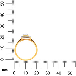 Bague scintillante plaquée or 18 carats avec pierre centrale octogonale, double halo de diamants et bande pavée fine – Bijou moderne et audacieux - Product Image 5