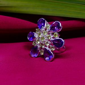 Wedding Wear 925 Sterling Silver Silver Plated Jewelry <b>Peridot</b> Amethyst Gemstone Women Wear fashionable <b>Ring</b> - Product Image 5