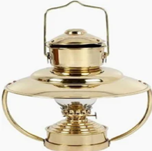 Traditional solid brass miner safety oil lamp featuring clear glass and <b>top</b> loop handle, available at wholesale prices. - Product Image 2