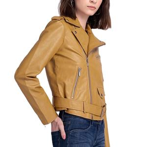 Chaqueta de Mujer Personalizable de Color Sólido, Nuevo Estilo, Diseño Exclusivo, Chaqueta de Cuero Genuino de Primera Calidad - Product Image 4