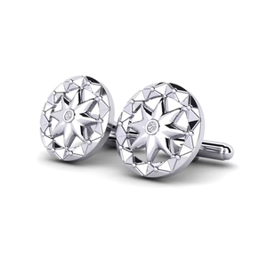 Magnifiques boutons de manchette en or 9 carats avec logo personnalisé, bijoux de luxe pour hommes, pour cadeaux d'entreprise, mariages, fêtes de Noël, événements, accents de diamants - Product Image 2