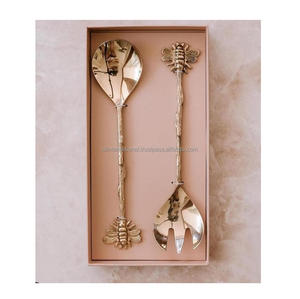 Cuillère à couverts en laiton personnalisée pour couteau ensemble de cuillères de service cuillère de service à salade en acier miroir pour la maison usage quotidien - Product Image 2