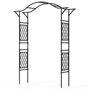 Arco da Giardino per Esterni con Traliccio 170x39x210 cm, Supporto in Metallo Rivestito in PE per Piante Rampicanti - Product Image 2