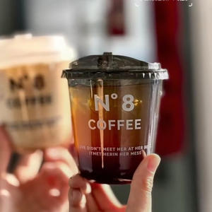 Vasos Desechables Transparentes en Forma de U de 12oz, 16oz y 22oz con Logotipo Personalizado YAMAT, Vasos de Plástico PET Transparente con Tapas de Domo para Café y Boba - Product Image 3