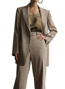 Lightweight Women Pant Coats <b>Suit</b> Breathable Long Sleeve Custom OEM Service Office Work Business Casual Plain Blank Pant Coat - Product Image 6