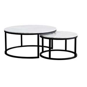 Mesa de centro redonda con acabado dorado para decoración de salas de estar y villas, mesa de centro de metal. - Product Image 3